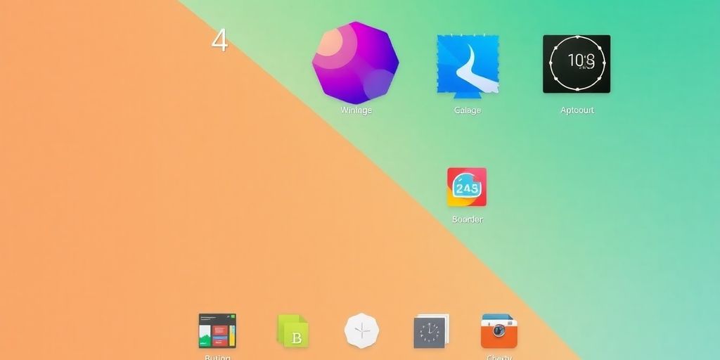 Bunte Widgets auf einem Android-Startbildschirm.