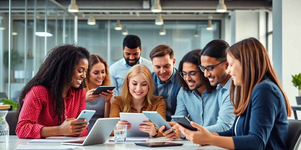 Menschen, die an einer Online-Umfrage teilnehmen.