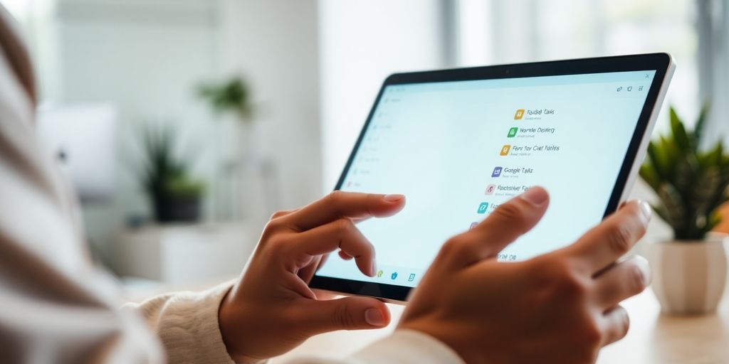 Eine Person nutzt Google Tasks zur Aufgabenverwaltung.