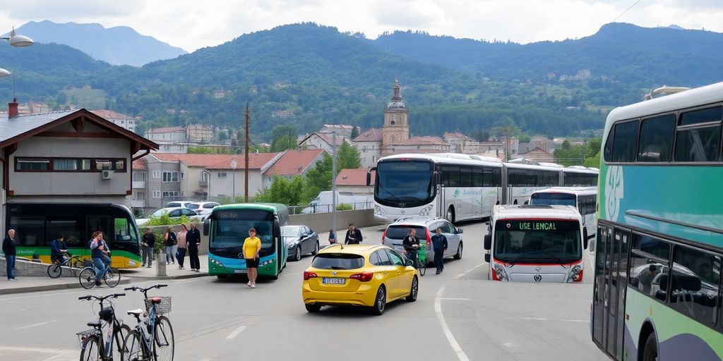 Verschiedene Transportmittel für den Urlaub in Ferienwohnungen.