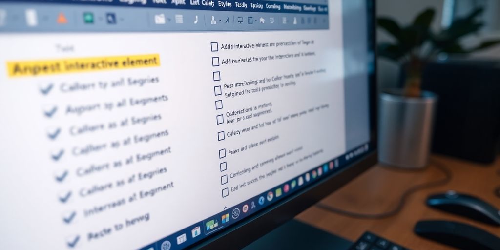 Interaktive Kontrollkästchen auf einem Computerbildschirm.