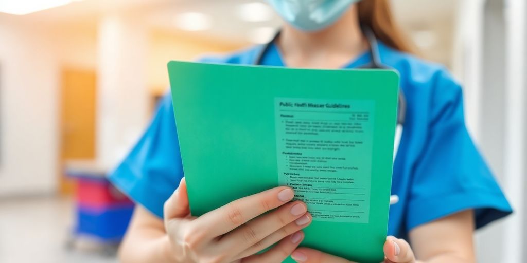 Gesundheitsexperte überprüft grüne Liste im Gesundheitswesen.