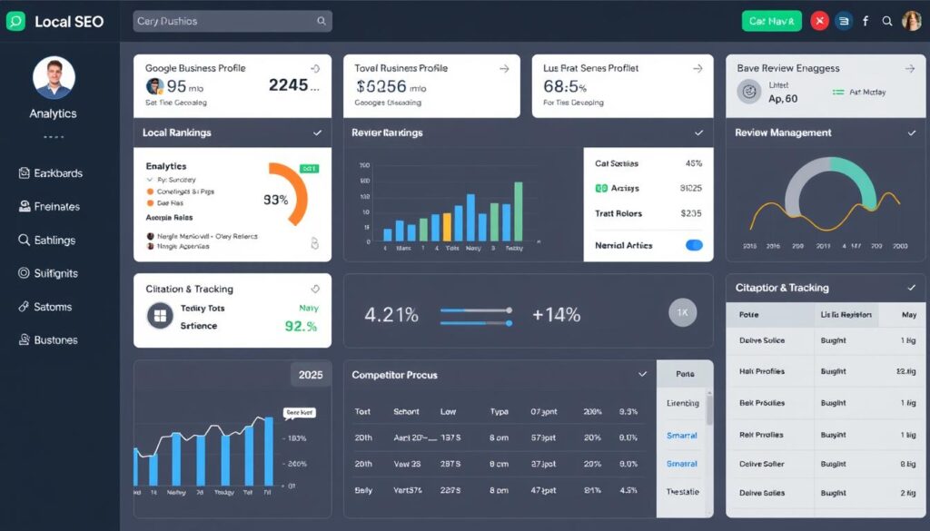 Dashboard eines Local SEO Tools für 2025