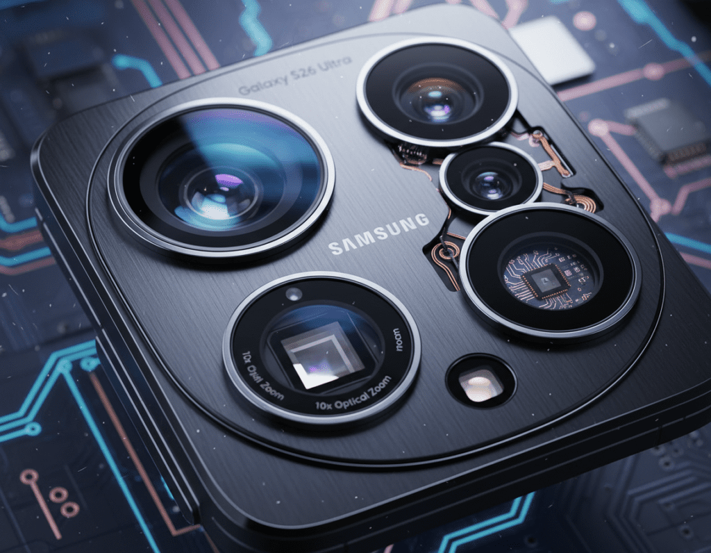 Detailansicht der Kamera-Anordnung des Galaxy S26 Ultra